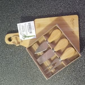 BNIB Cheese serving Set and Bamboo Antipasto cutting board